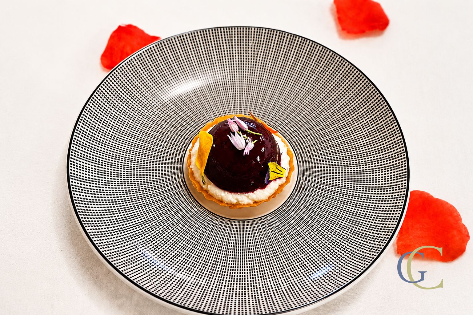 Betteraves en texture, chèvre fraîs