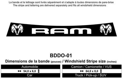 Bande Dodge RAM / Dodge RAM Windshield Decals