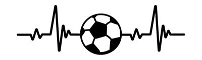 Design Soccer à cœur avec un ballon de soccer et une ligne ECG