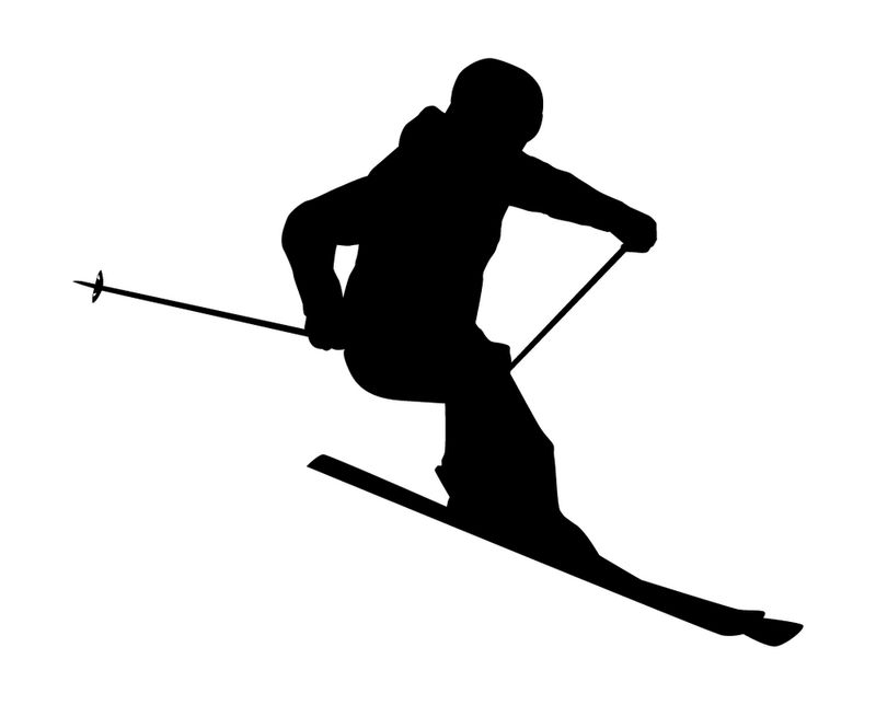 Autocollant vinyle silhouette de skieur