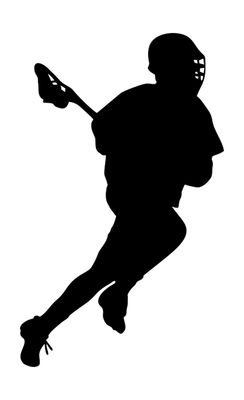 Autocollant silhouette joueur de lacrosse