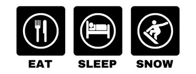 Autocollant Eat Sleep Snow pour voitures ou murs