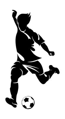 Silhouettes de joueurs de soccer et de gardiens masculins et féminins