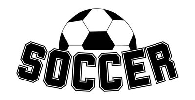 Soccer Ball decal with the text "soccer" below