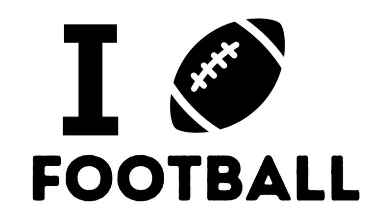 Autocollant vinyle Design J'aime le Football