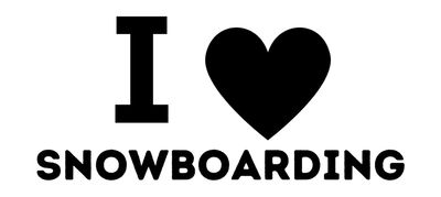 I Love Snowboarding decal with heart or snowboarder silhouette