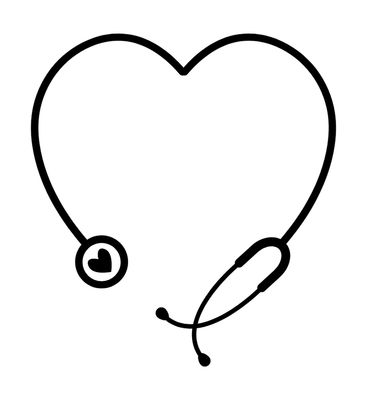 Autocollant Stéthoscope avec cœur

