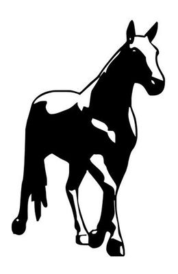 Silhouettes de cheval noir et blanc