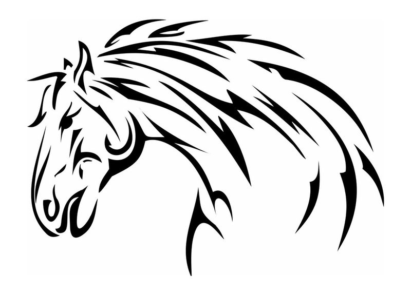 Tête de cheval style tribal