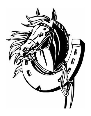 Tête de cheval avec fer à cheval