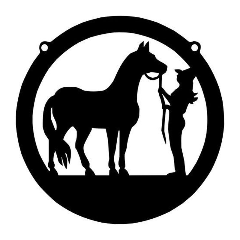 Emblème Cowgirl avec son cheval