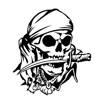 Tête squelettique pirate