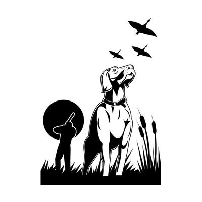 Chasseur de canard et son chien ( Duck Hunter and his Dog )