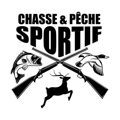 Emblème Chasse et pêche sportif ( Hunter and fisherman crest )