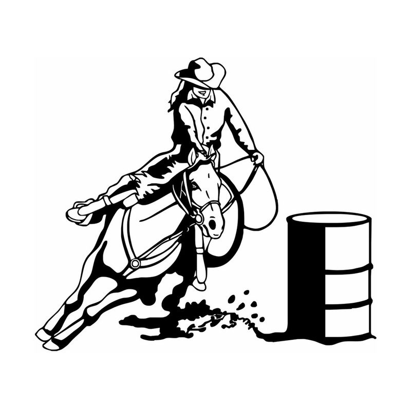 Cowgirl et la course entre barils / Barrel Racing Cowgirl