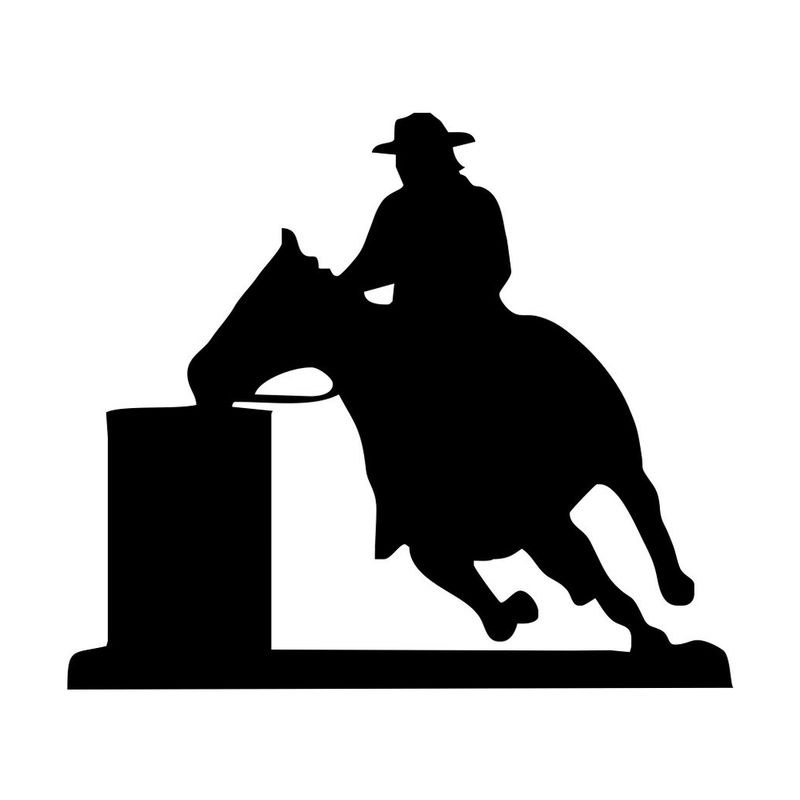 Course des barils avec cheval et cavalier / Horse and rider Barrel racing