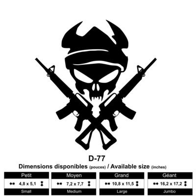 Tête de mort avec mitraillette ( skull with Machine Gun )