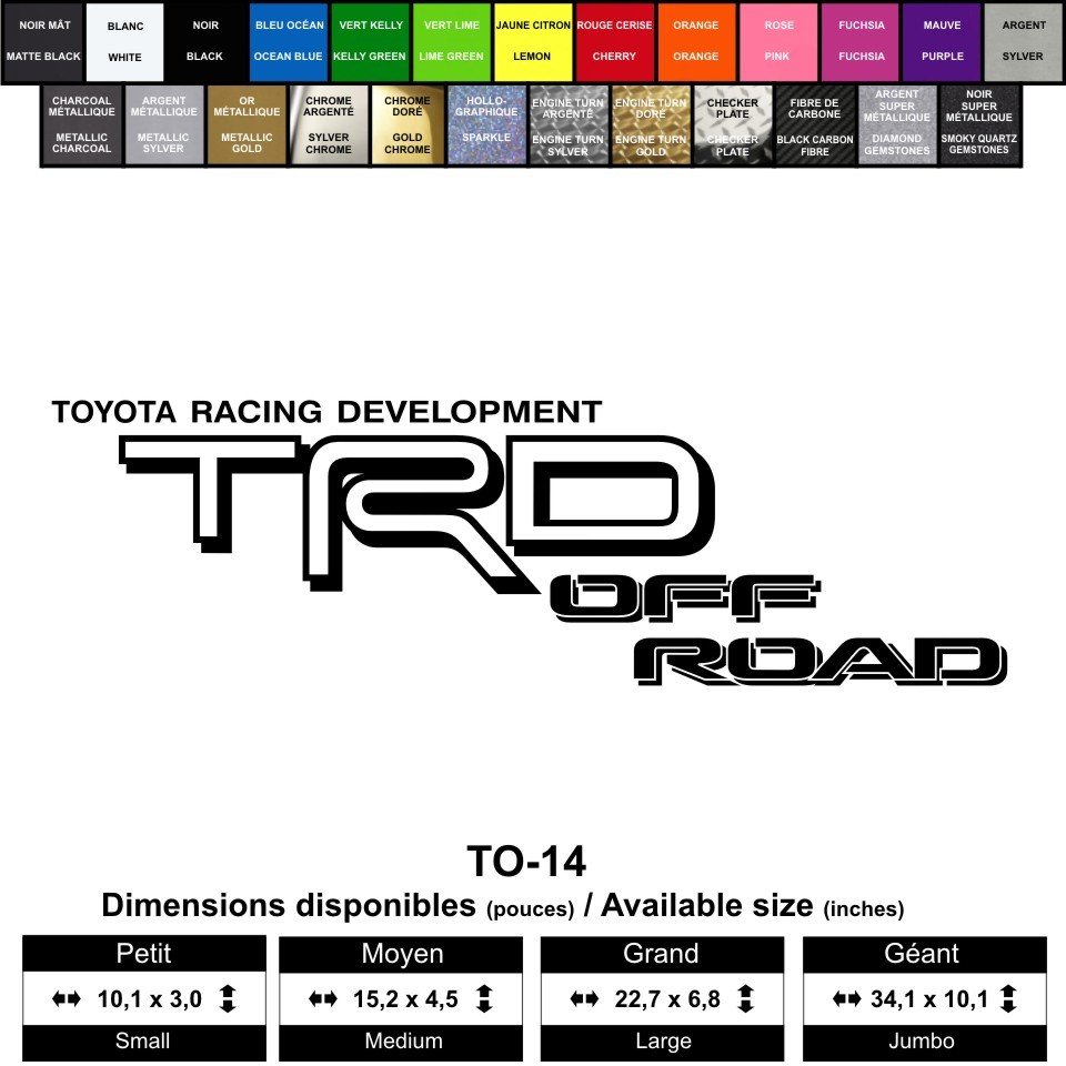 TRD Off Road / Toyota Racing Development – Boutique – Stickermania