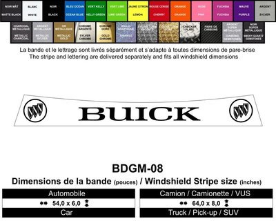 Bande Buick / Buick Windshield Decals