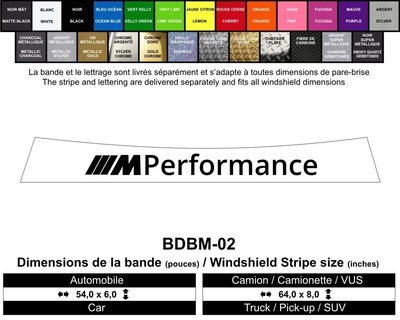 Bande BMW M Performance / M Performance BMW Windshield Decals