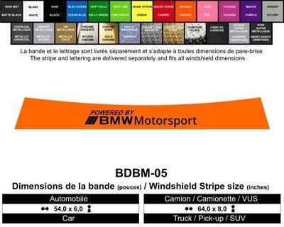 Bande Power by BMW Motorsport / Power by BMW Motorsport Windshield Decals