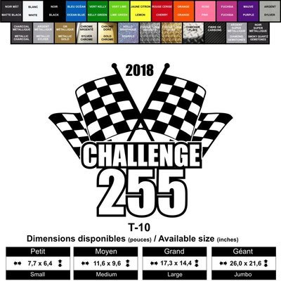 Challenge 255 avec drapeau de course ( Année au choix ) / Challenge 255 with Racing Flag ( Year Choice )