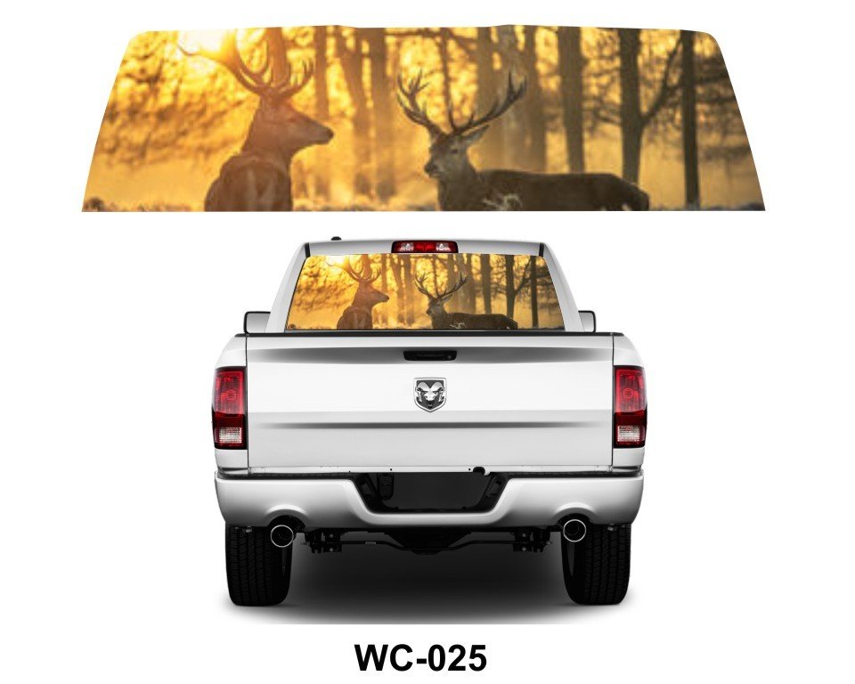 Design de 2 bucks à l'aube dans le bois / 2 Bucks at dawn Design