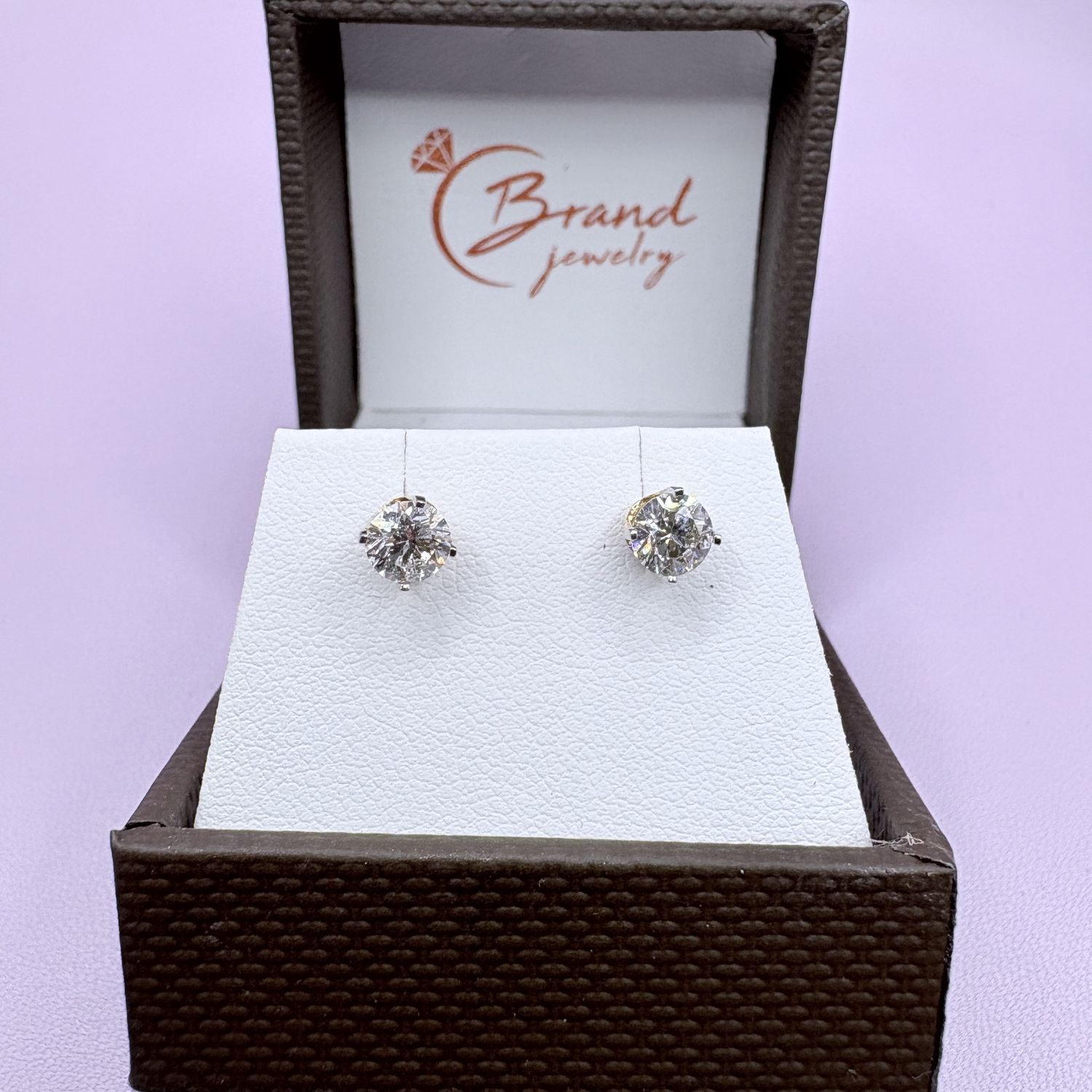 14K FOUR PRONG NATURAL DIAMOND EARRINGS