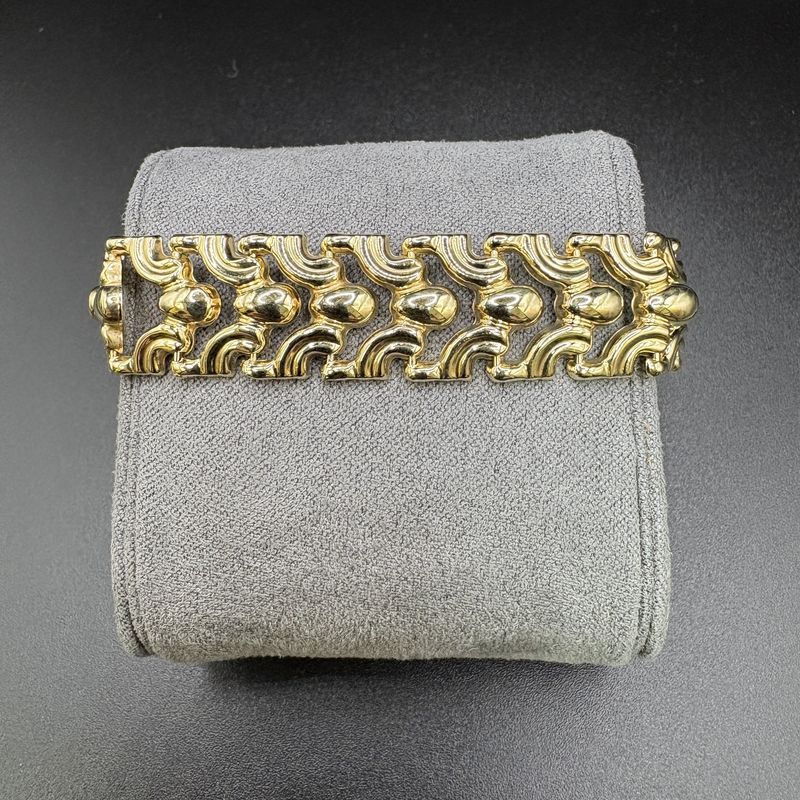 14K  CRESENT ECLIPSE STYLE WIDE BRACELET