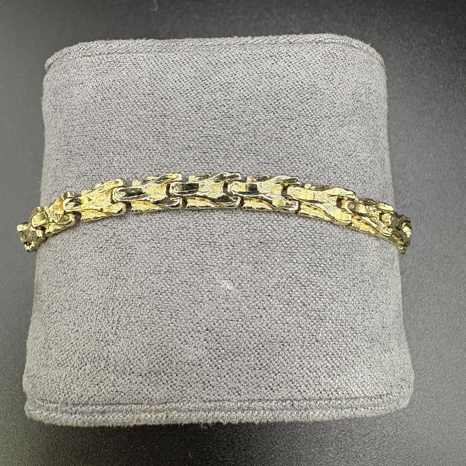 14 K NUGGET LINK BRACELET