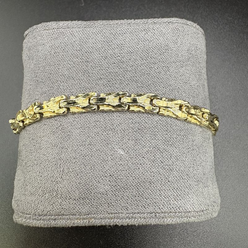 14 K NUGGET LINK BRACELET