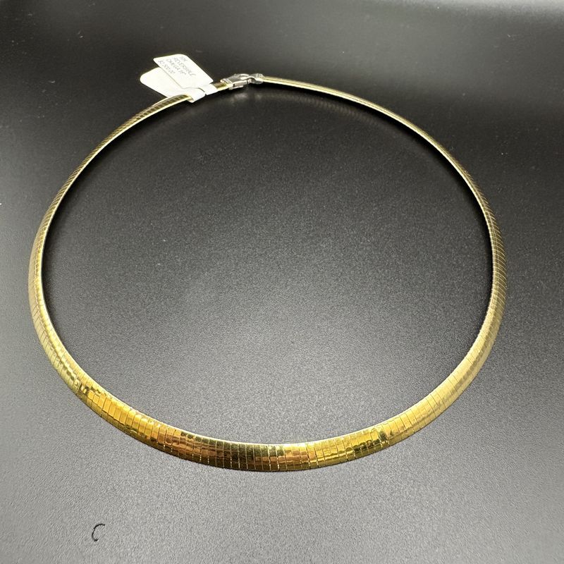 10K REVERSIBLE OMEGA 16" NECKLACE