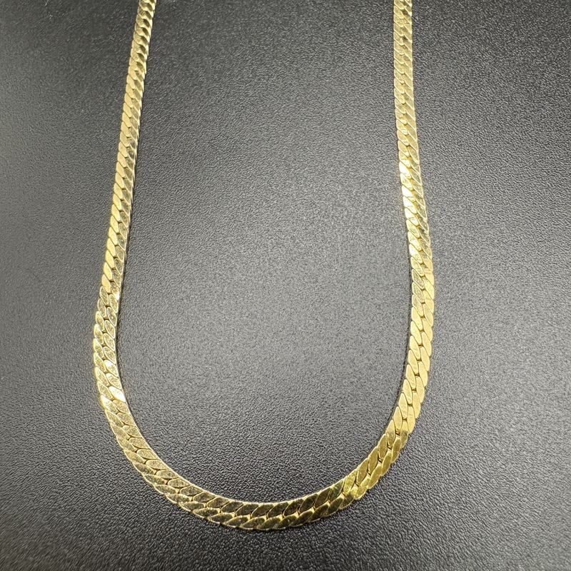 14K  THICK HERRINGBONE  CHAIN, 24 INCH LONG, 2.68MM WIDE, 12.7GRAMS