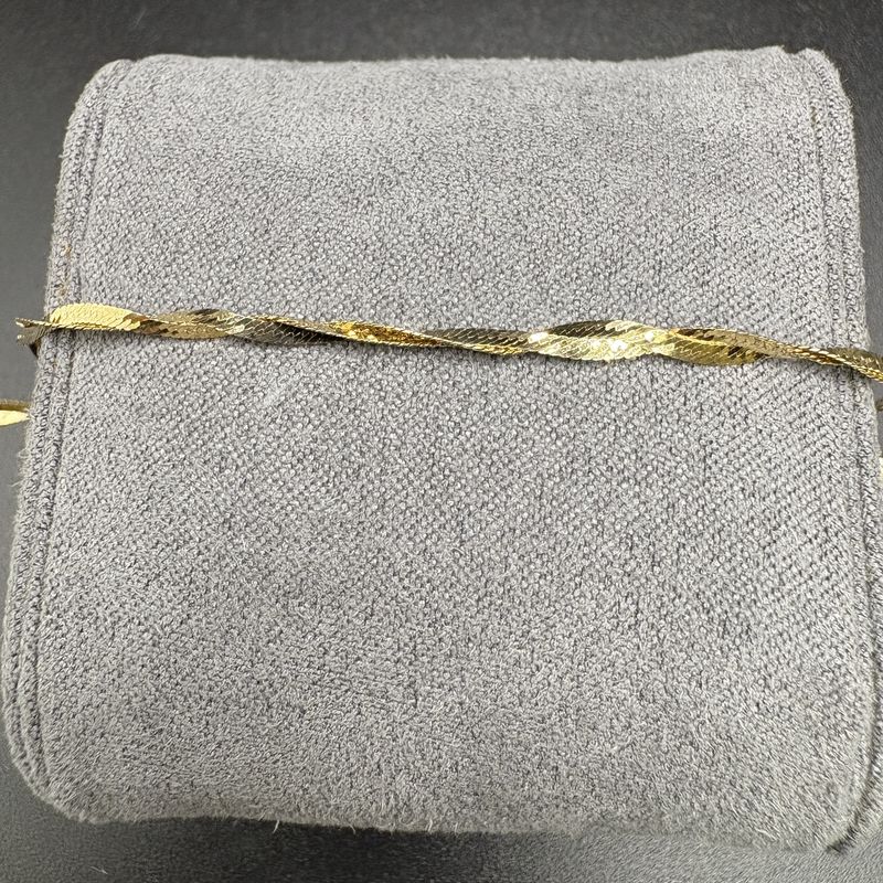 14K TWISTED HERRING BONE BRACELET