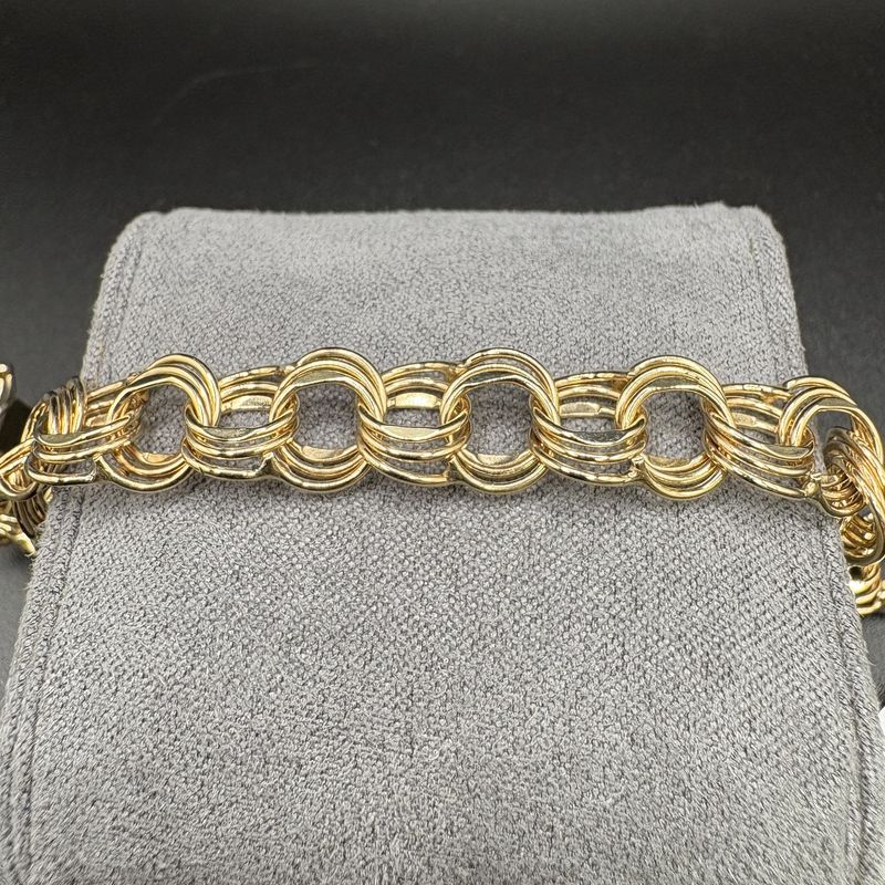 14K TRIPLE LINK CHARM BRACELET
