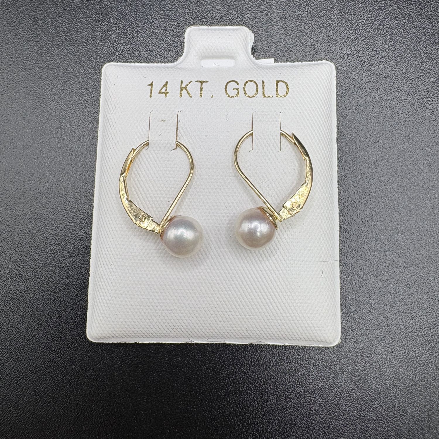 14K PEARL LEVER BACK EARRINGS