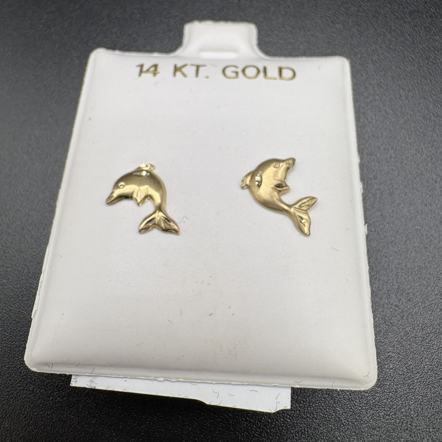14K DOLPHIN STUD EARRINGS