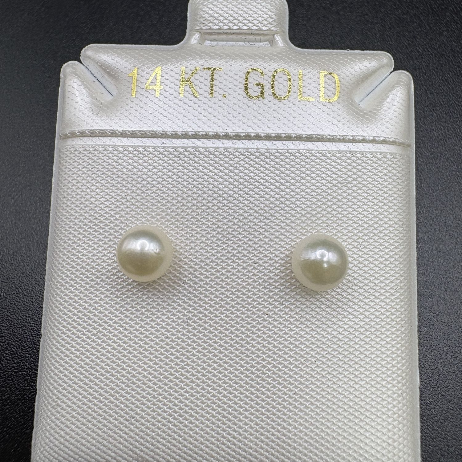 14K PEARL 5MM STUD EARRINGS