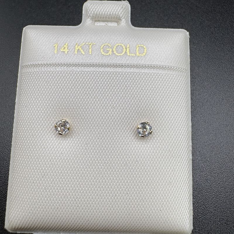 14K CZ STUD EARRING