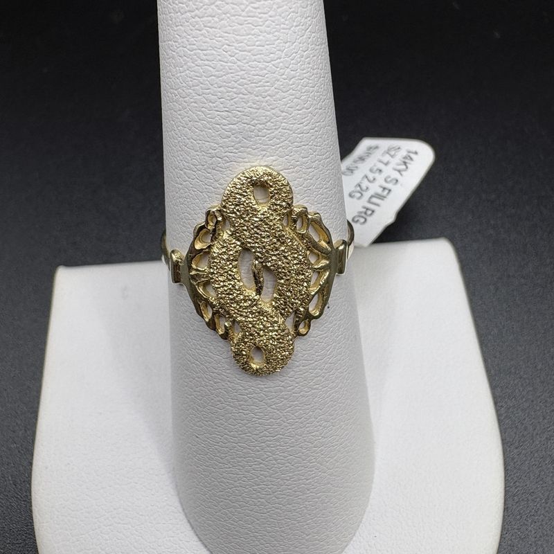 14K VINTAGE FILIGREE RING SIZE 7.5