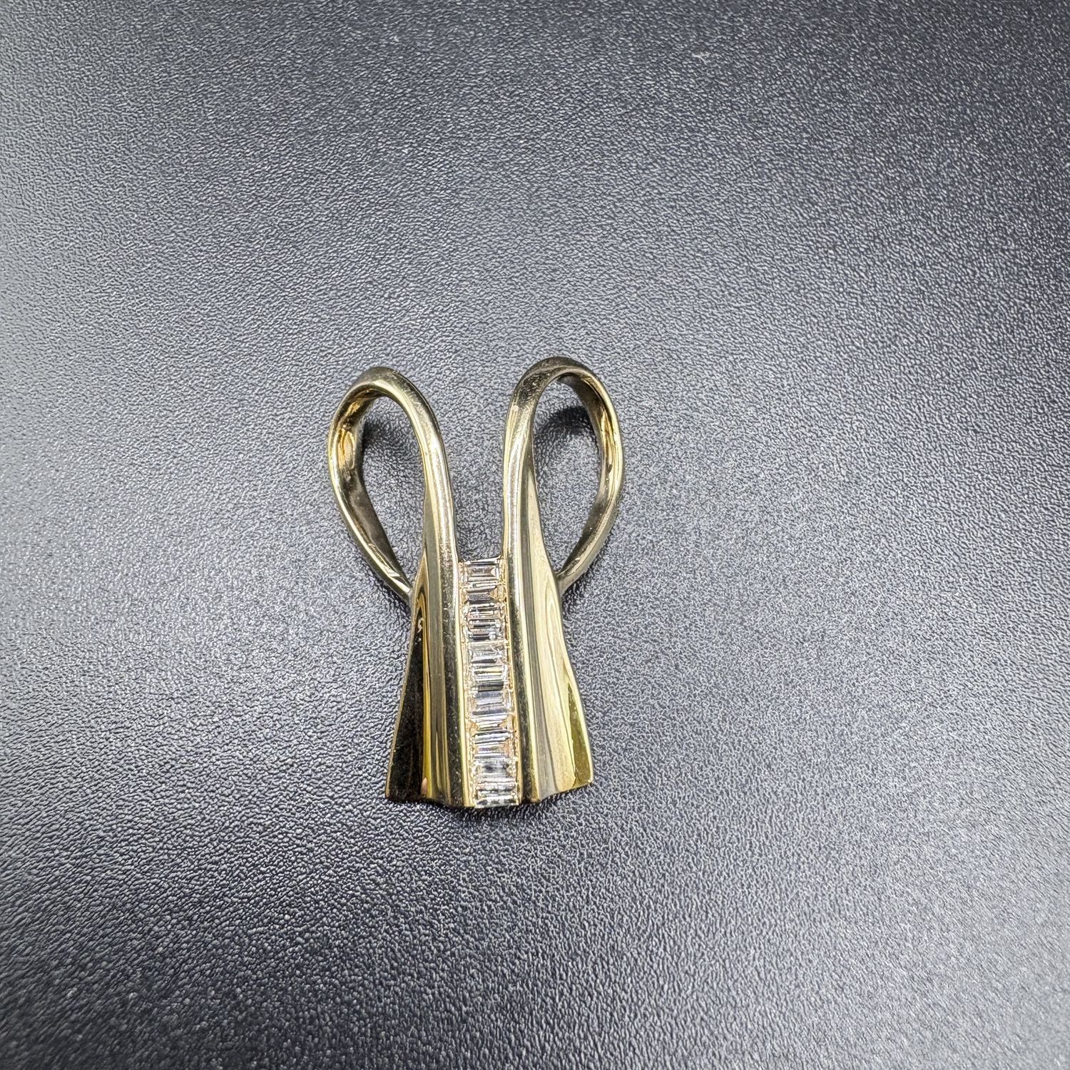 14K  0.55CT DIAMOND SLIDE, 1 INCH LONG, 3.55G