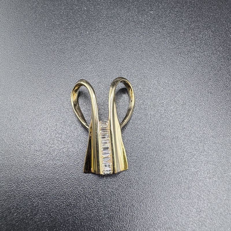 14K  0.55CT DIAMOND SLIDE, 1 INCH LONG, 3.55G