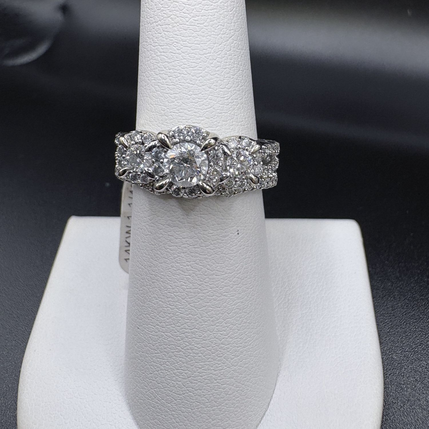 14K PAST, PRESENT, &amp; FUTURE  1.25CTW WEDDING SET