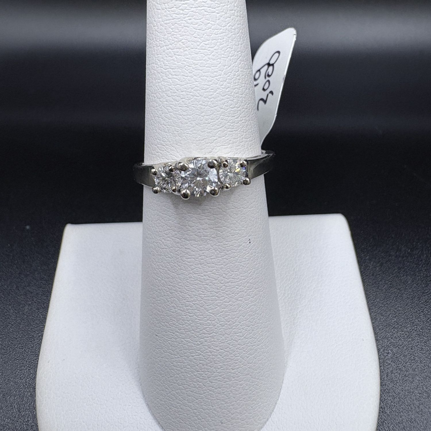 14K APROX 0.43CTW 3 NATURAL DIAMOND RING, SIZE 6.75, 3G