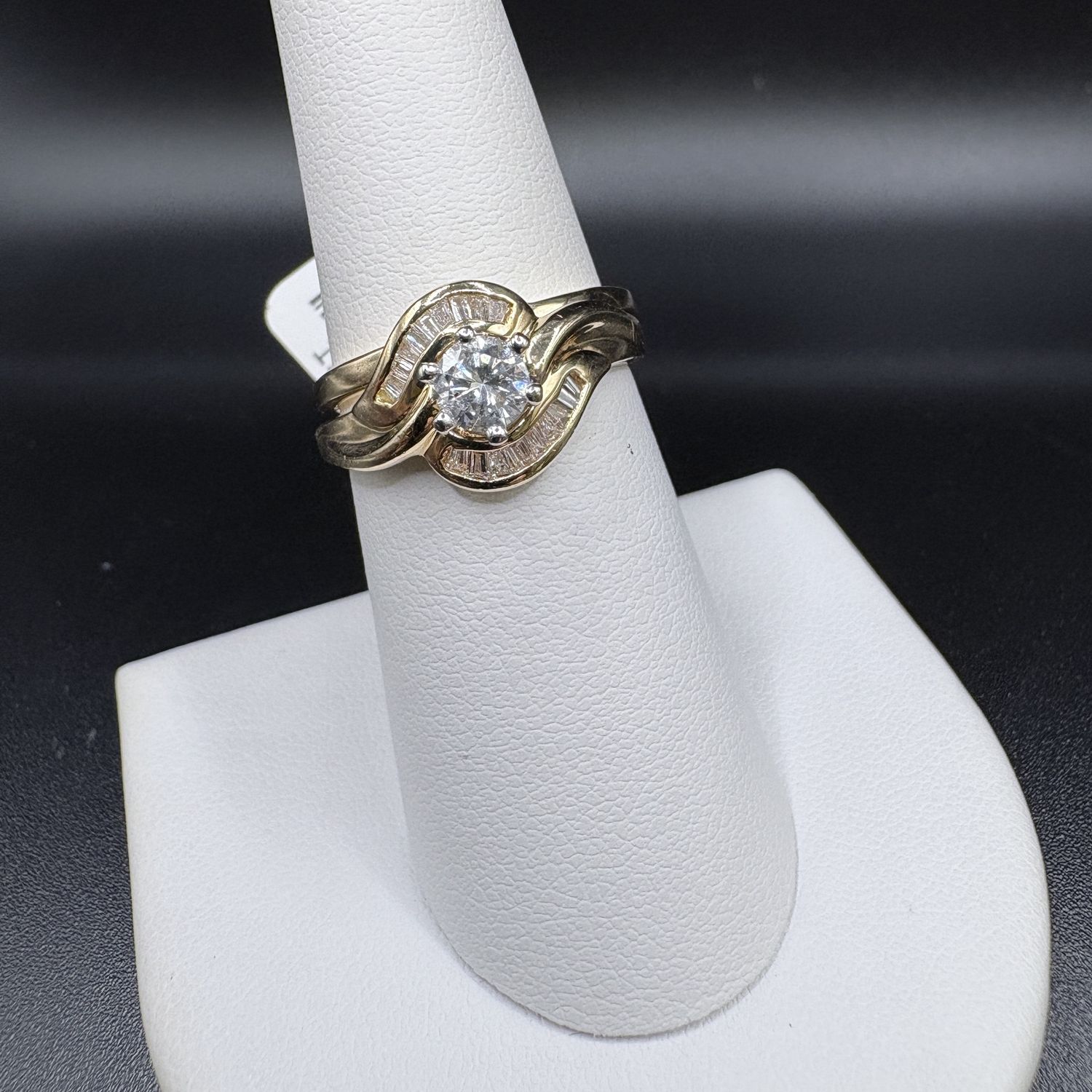 14K 0.55CT (APROX) NATURAL DIAMONDS, WEDDING SET,  SIZE 7, 5.4G