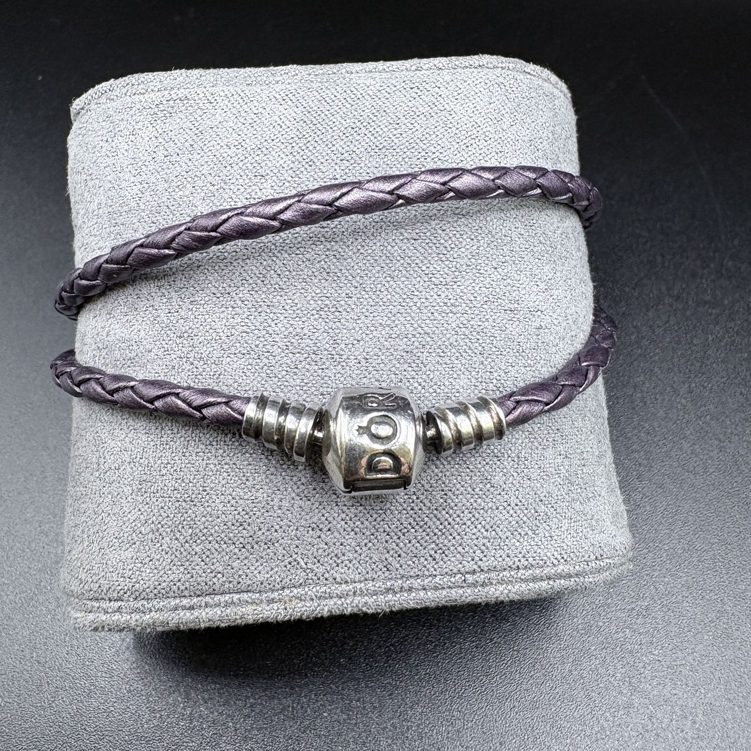 STERLING SILVER LEATHER BRAIDED BRACELET