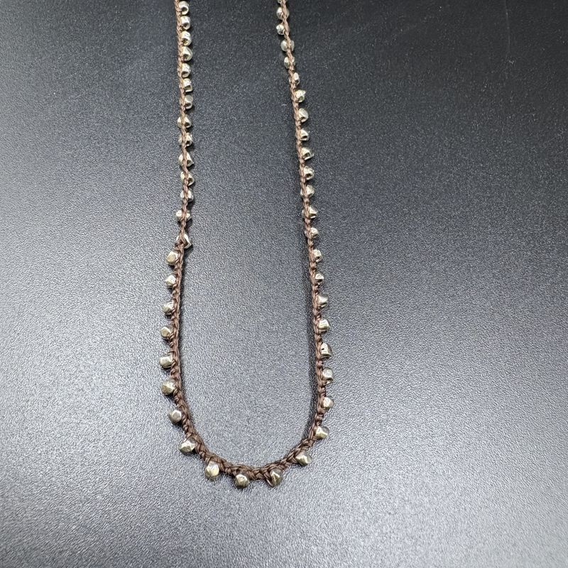 SILPADA STERLING SILVER BROWN WOVEN NECKLACE