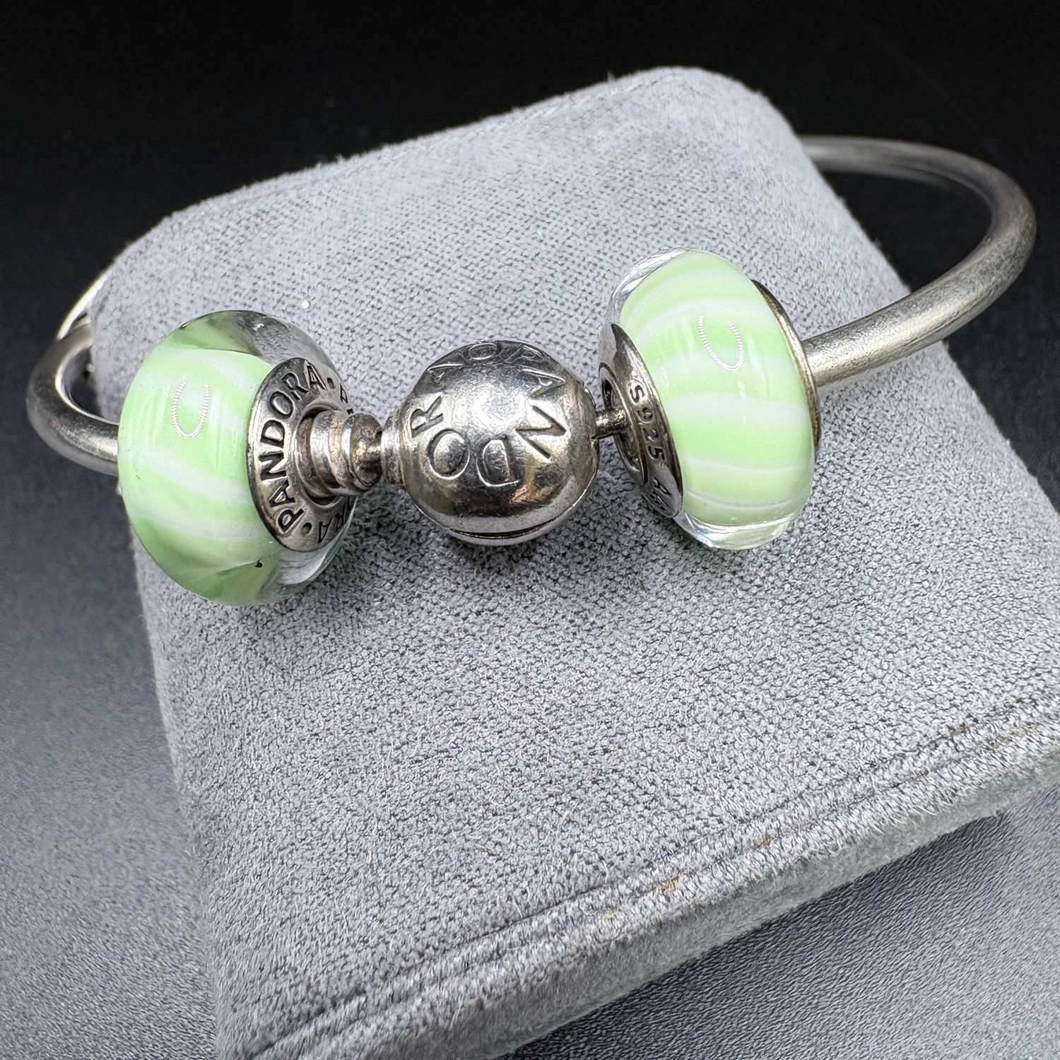 STERLING SILVER BANGLE  BY PANDORA 8&quot;