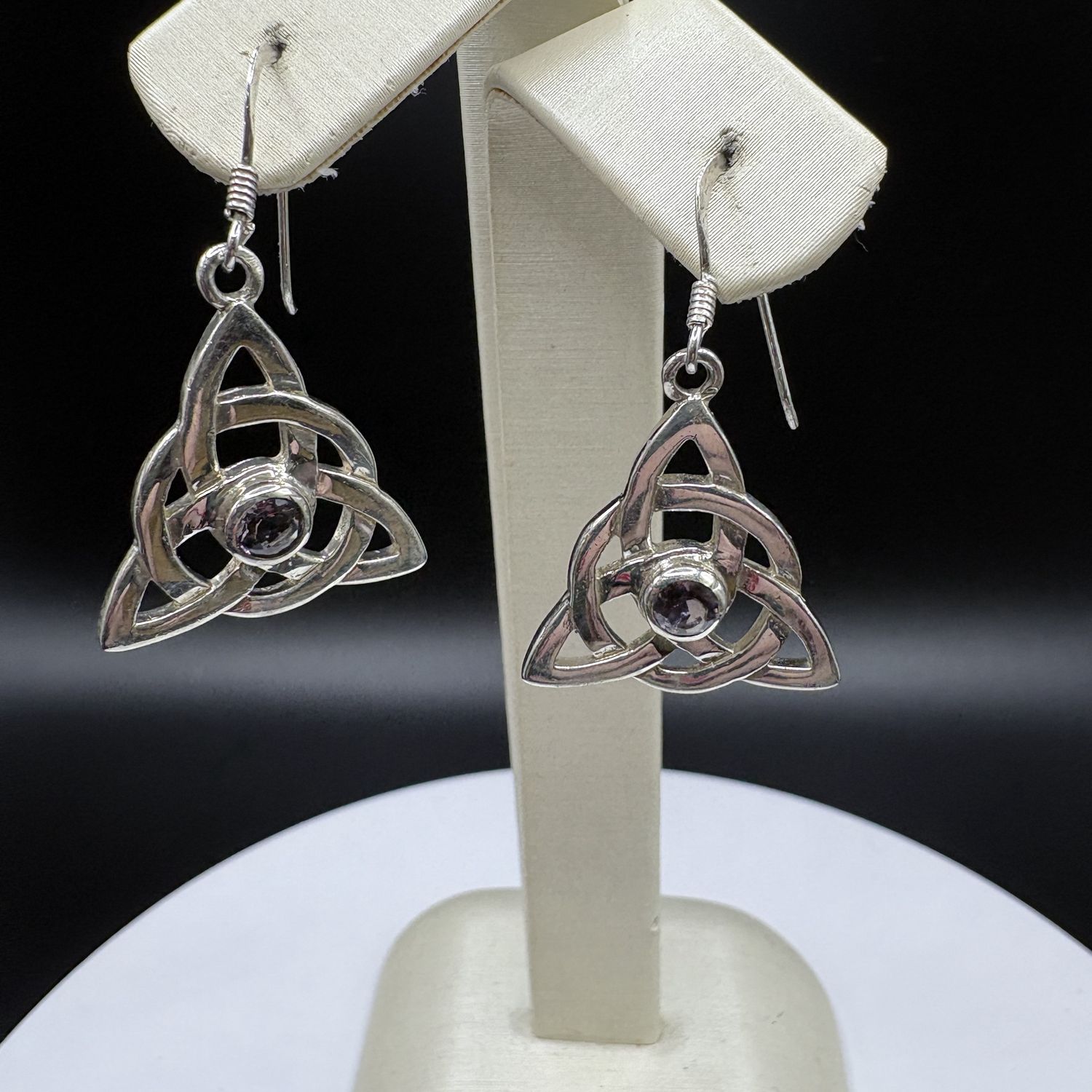 STERLING SILVER GAELIC KNOT DANGL EARRINGS