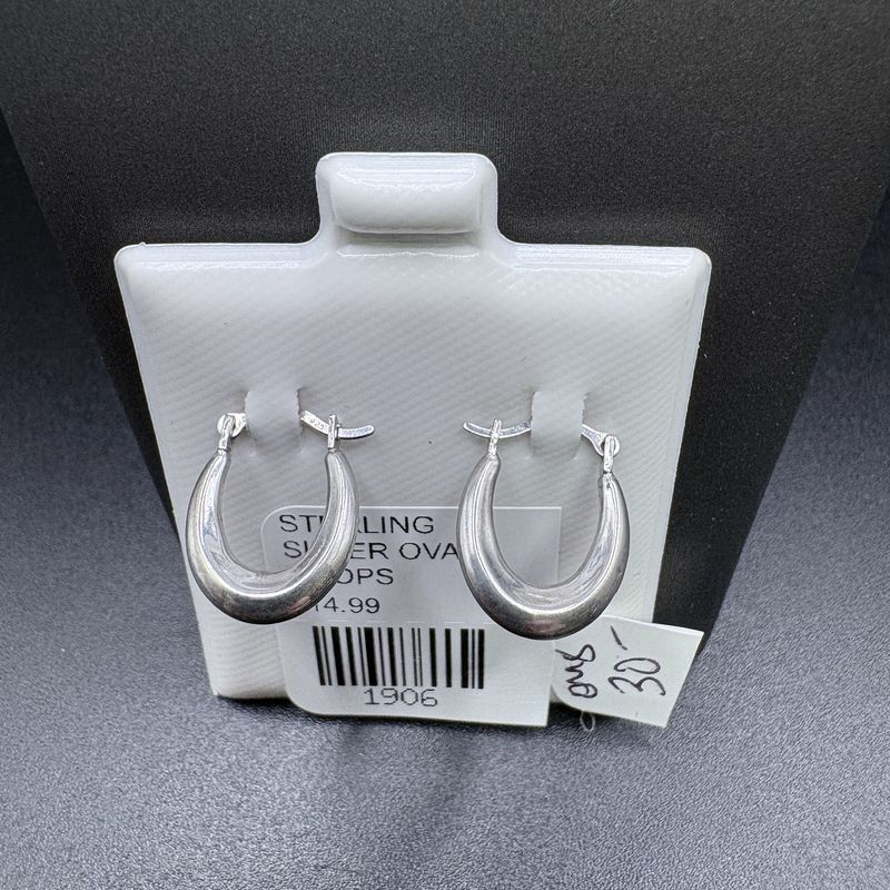 STERLING SILVER OVAL HOOPS